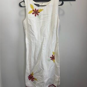 Donna Morgan White Dress with Floral Accents
